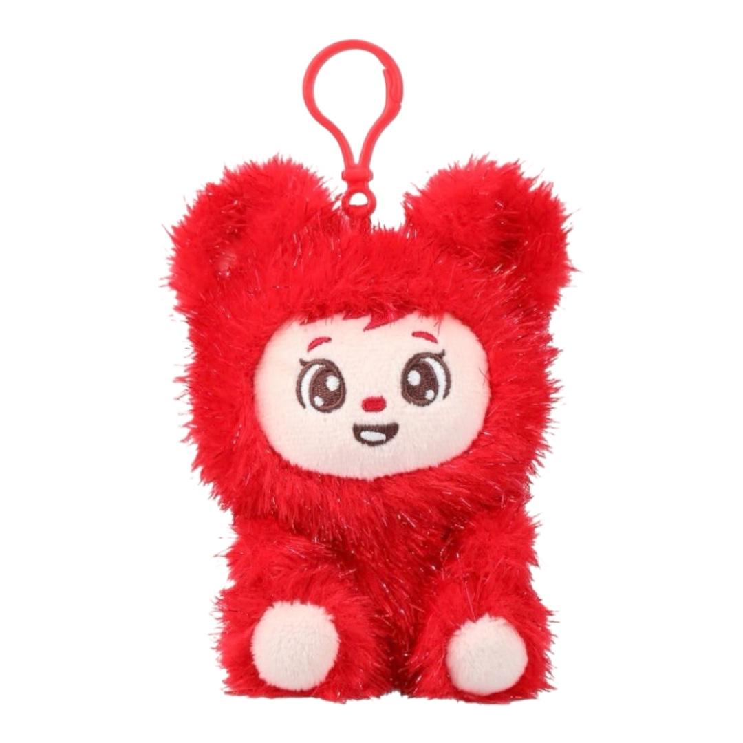 Llavero Peluche Kawaii Monstruito Rojo Para Bolsa 13 Cm
