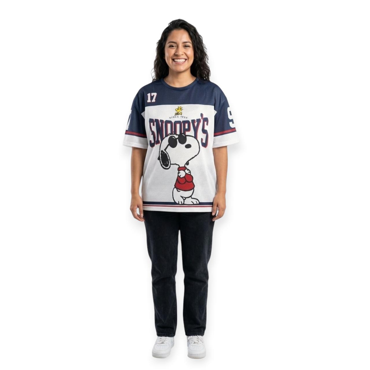 Playera Jersey Dama Snoopie Peanuts Estilo Béisbol