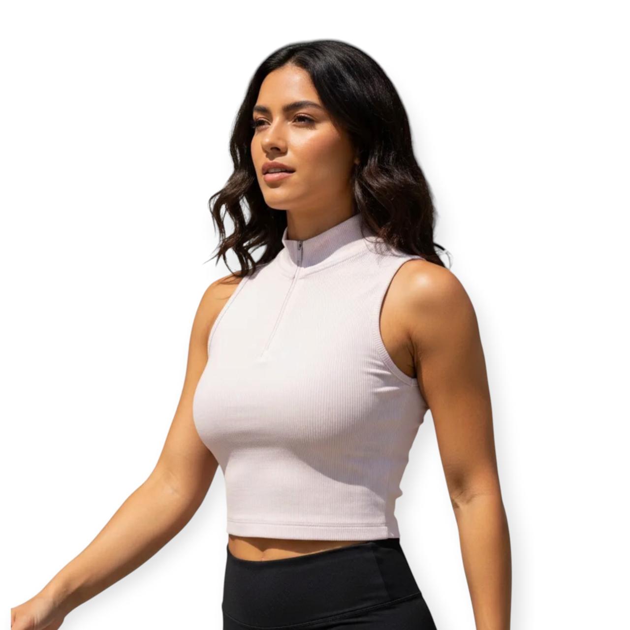 Blusa Crop Top Con Cierre Pa Mujer Estirable