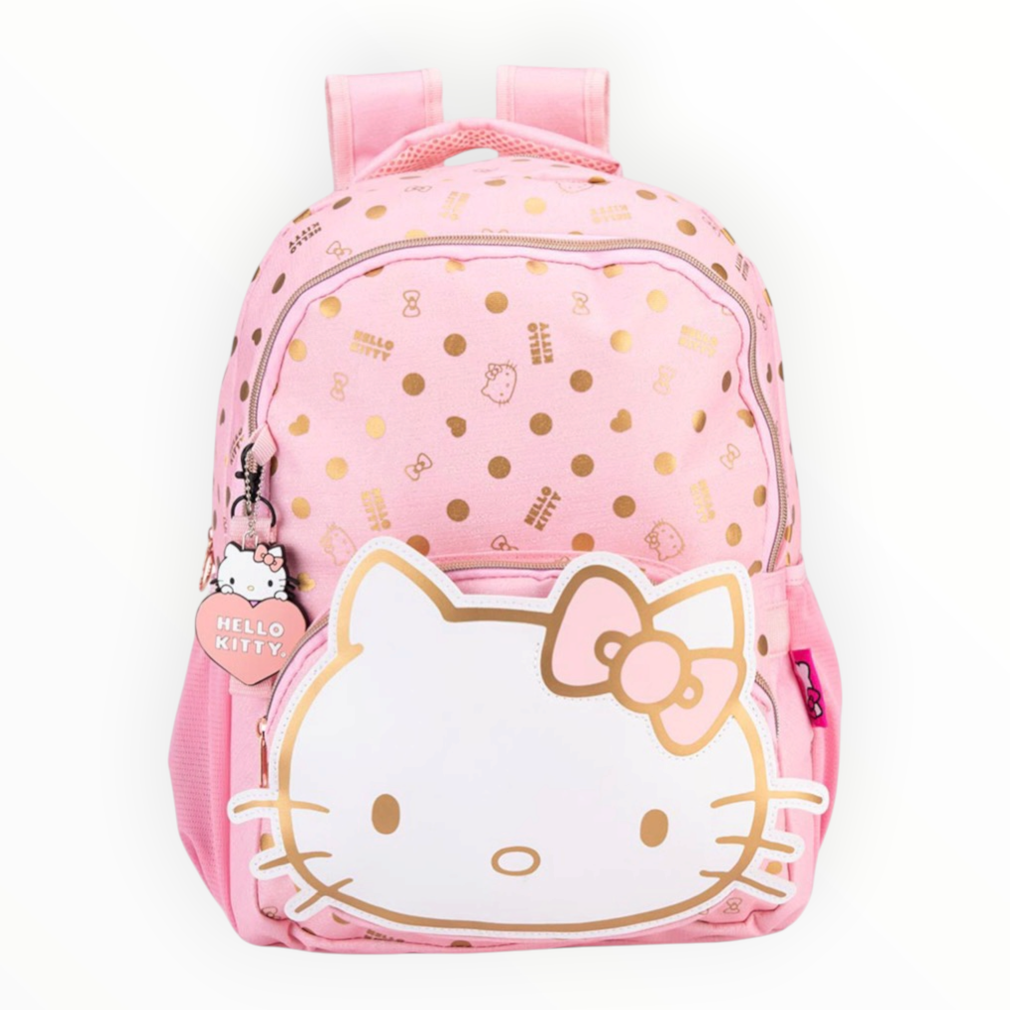 Mochila Hello Kitty Rosa Ruz Original 30x40x20 cm Escolar con Compartimentos