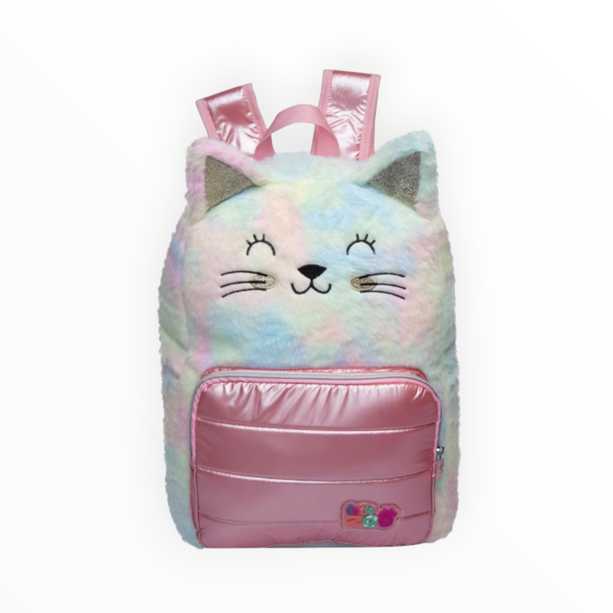 Mochila Escolar Cutie Zoo Gatita Peluche Tornasol 33x41 Cm