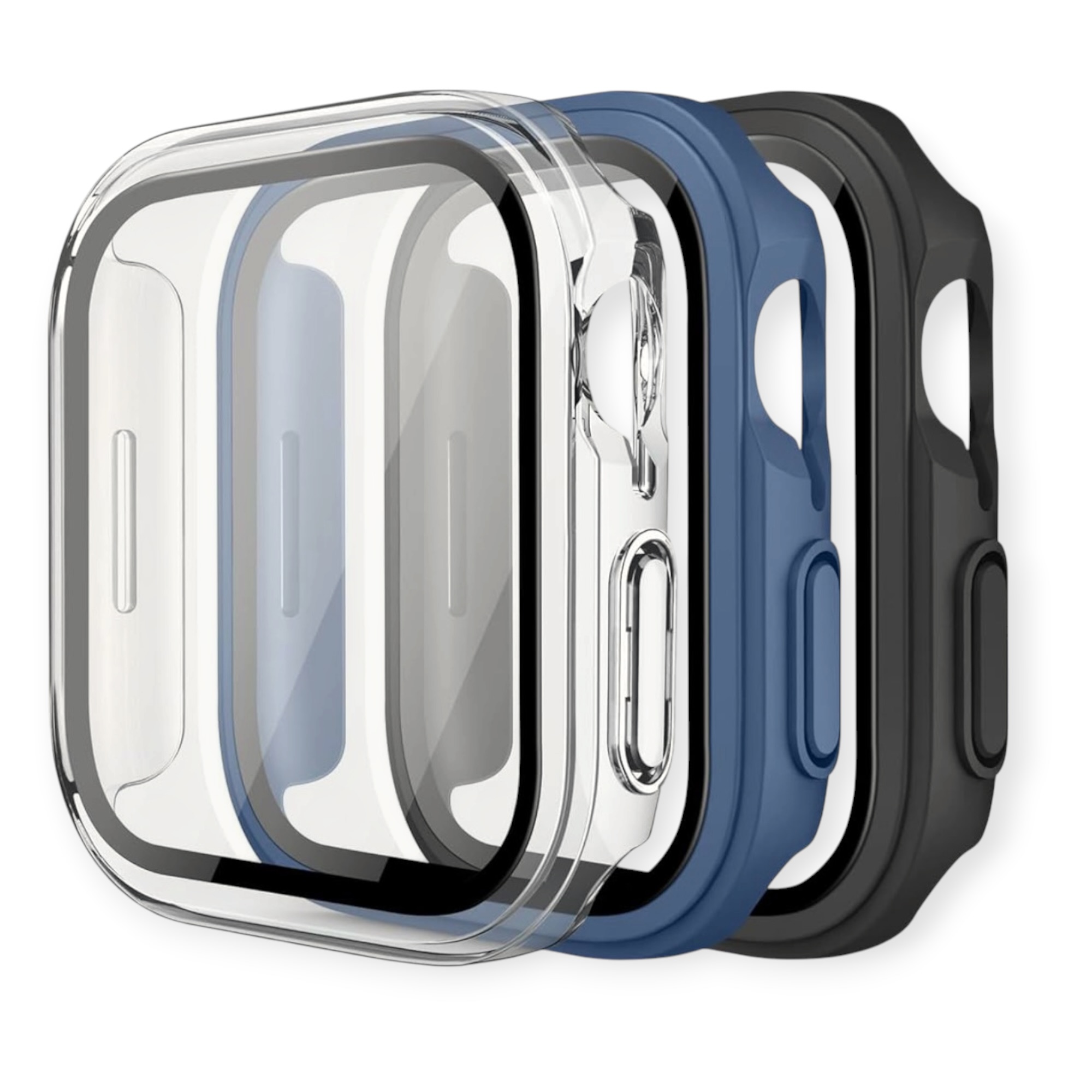3 Funda Protector Case Para Apple Watch Con Mica De 44mm