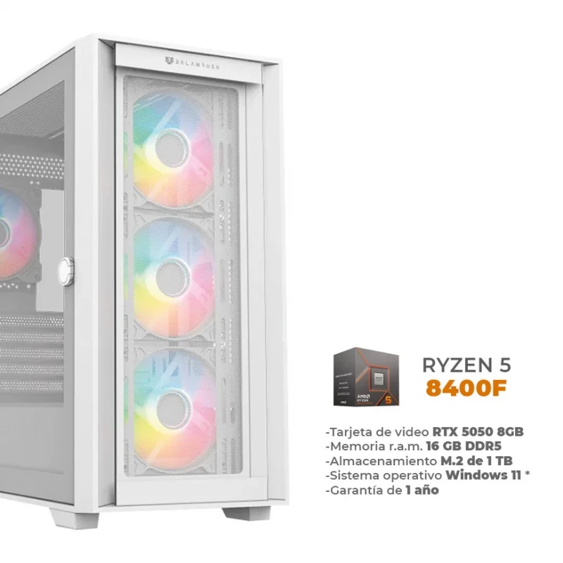 Sense - Ryzen 5 8400F, RTX 5050 8GB, 16GB DDR5, 1TB M.2 NVME, Wifi 6, BT