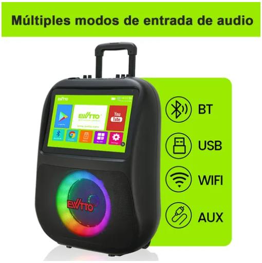 EWTTO Bocina Karaoke con Pantalla Táctil 14.1", WiFi y Bluetooth 5.3