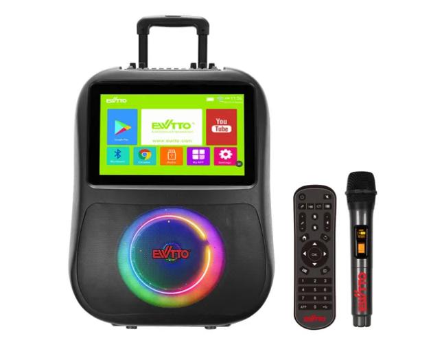 EWTTO Bocina Karaoke con Pantalla Táctil 14.1", WiFi y Bluetooth 5.3