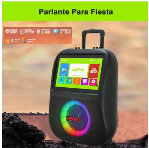 EWTTO Bocina Karaoke con Pantalla Táctil 14.1", WiFi y Bluetooth 5.3
