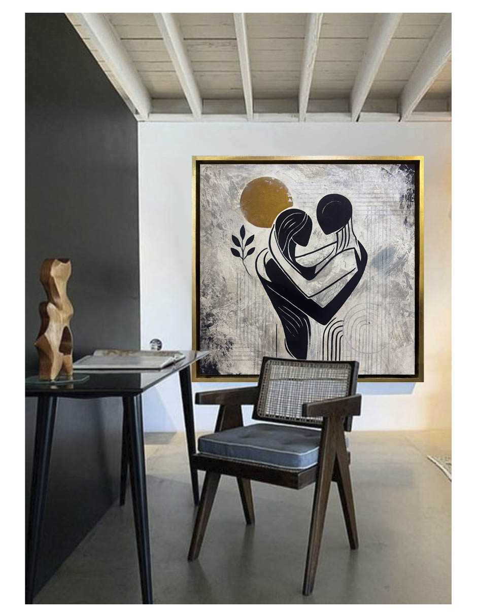 Hermoso cuadro decorativo pintado totalmente a mano