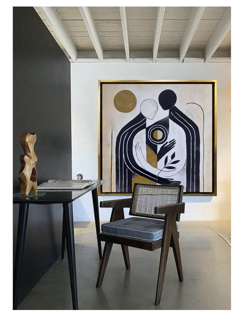 Hermoso cuadro decorativo pintado totalmente a mano