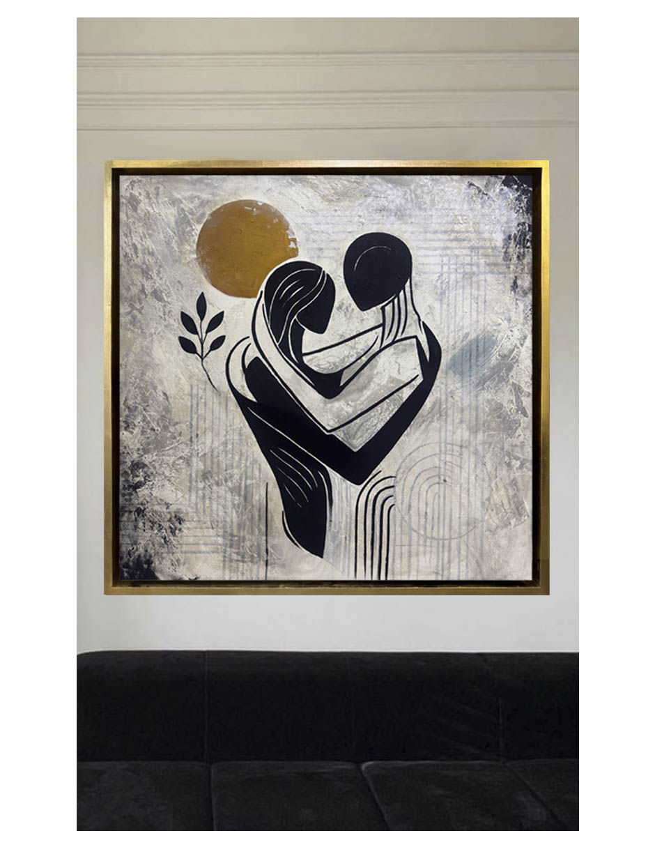 Hermoso cuadro decorativo pintado totalmente a mano