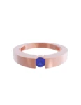 Churumbela de Oro Rosa 10k Fonelli con Zirconia redonda azul de 3.5 mm 10-ZA9180R
