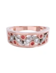 Churumbela de Oro Rosa 10k Fonelli Zirconias redondas de 1.25 mm y rojas de 1.5 mm 10-ZR9151R