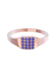 Churumbela de Oro Rosa 10k Fonelli con Zirconias redondas azules de 1 mm 10-ZA9181R
