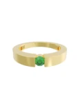 Churumbela de Oro Amarillo 10k Fonelli con Zirconia redonda verde de 3.5 mm 10-ZV9180