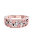 Churumbela de Oro Rosa 10k Fonelli Zirconias redondas de 1.25 mm y rosas de 1.5 mm 10-ZRS9151R