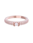 Churumbela de Oro Rosa 10k Fonelli Zirconias redondas de 1 mm y una central de 2.5 mm 10-Z9131R