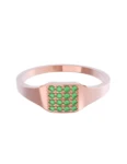 Churumbela de Oro Rosa 10k Fonelli con Zirconias redondas verdes de 1 mm 10-ZV9181R