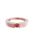 Churumbela de Oro Rosa 10k Fonelli con Zirconia redonda roja de 3.5 mm 10-ZR9180R