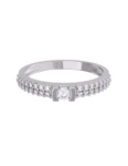 Churumbela de Oro Blanco 10k Fonelli Zirconias redondas de 1 mm y una central de 2.5 mm 10-Z9131B