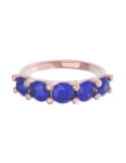 Churumbela de Oro Rosa 10k Fonelli Zirconias redondas azules de 5 mm 10-ZA9138R