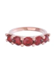 Churumbela de Oro Rosa 10k Fonelli Zirconias redondas rojas de 5 mm 10-ZR9138R