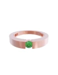 Churumbela de Oro Rosa 10k Fonelli con Zirconia redonda verde de 3.5 mm 10-ZV9180R
