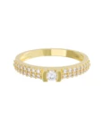 Churumbela de Oro Amarillo 10k Fonelli Zirconias redondas de 1 mm y una central de 2.5 mm 10-Z9131