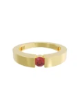 Churumbela de Oro Amarillo 10k Fonelli con Zirconia redonda roja de 3.5 mm 10-ZR9180