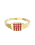 Churumbela de Oro Amarillo 10k Fonelli con Zirconias redondas rojas de 1 mm 10-ZR9181