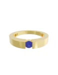 Churumbela de Oro Amarillo 10k Fonelli con Zirconia redonda azul de 3.5 mm 10-ZA9180