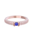 Churumbela de Oro Rosa 10k Fonelli Zirconias redondas de 1 mm y una central azul de 2.5 mm 10-ZA9131R