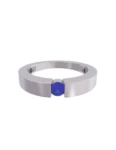 Churumbela de Oro Blanco 10k Fonelli con Zirconia redonda azul de 3.5 mm 10-ZA9180B