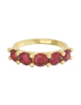 Churumbela de Oro Amarillo 10k Fonelli Zirconias redondas rojas de 5 mm 10-ZR9138
