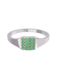 Churumbela de Oro Blanco 10k Fonelli con Zirconias redondas verdes de 1 mm 10-ZV9181B