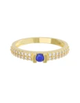 Churumbela de Oro Amarillo 10k Fonelli Zirconias redondas de 1 mm y una central azul de 2.5 mm 10-ZA9131