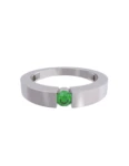 Churumbela de Oro Blanco 10k Fonelli con Zirconia redonda verde de 3.5 mm 10-ZV9180B