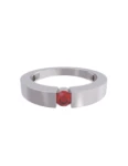 Churumbela de Oro Blanco 10k Fonelli con Zirconia redonda roja de 3.5 mm 10-ZR9180B