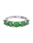 Churumbela de Oro Blanco 10k Fonelli Zirconias redondas verdes de 5 mm 10-ZV9138B