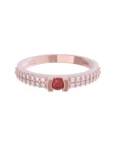Churumbela de Oro Rosa 10k Fonelli Zirconias redondas de 1 mm y una central roja de 2.5 mm 10-ZR9131R