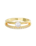 Churumbela de Oro Amarillo 10k Fonelli con Zirconias redondas de 1 mm y una central de 3.5 mm 10-Z9188
