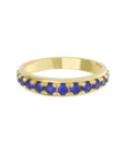 Churumbela de Oro Amarillo 10k Fonelli con Zirconias redondas azules de 2 mm 10-ZA9187