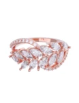 Churumbela de Oro Rosa 10k Fonelli con Zirconias redondas de 1 mm y centrales Marquise de 4 x 2 mm 10-Z9194R