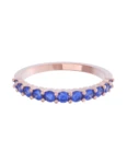 Churumbela de Oro Rosa 10k Fonelli con Zirconias redondas azules de 2 mm 10-ZA9197R
