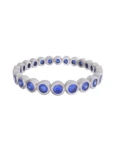 Churumbela de Oro Blanco 10k Fonelli Zirconia con Zirconias redondas azules de 1.75 mm 10-ZA9198B