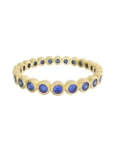 Churumbela de Oro Amarillo 10k Fonelli Zirconia con Zirconias redondas azules de 1.75 mm 10-ZA9198