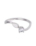 Churumbela de Oro Blanco 10k Fonelli con Zirconia redonda de 3 mm 10-Z9191B