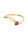 Churumbela de Oro Amarillo 10k Fonelli con Zirconia redonda roja de 3 mm 10-ZR9191