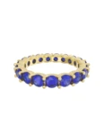 Churumbela de Oro Amarillo 10k Fonelli Zirconia con Zirconias redondas azules de 3 mm 10-ZA9200