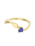 Churumbela de Oro Amarillo 10k Fonelli con Zirconia redonda azul de 3 mm 10-ZA9191