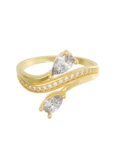 Churumbela de Oro Amarillo 10k Fonelli con Zirconias redondas de 1 mm y centrales pera de 5 x 3 mm 10-Z9193