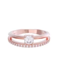 Churumbela de Oro Rosa 10k Fonelli con Zirconias redondas de 1 mm y una central de 3.5 mm 10-Z9188R